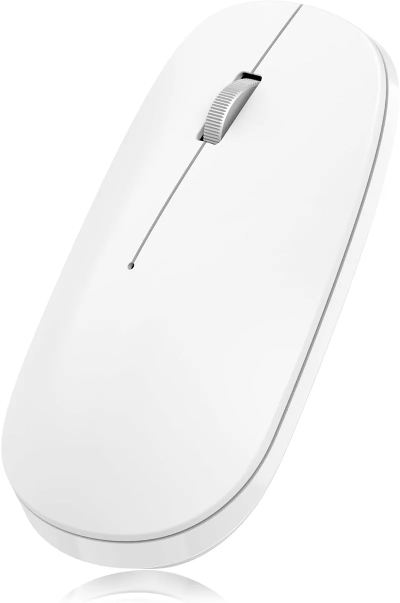 OMOTON ▫️ Rato sem fios Bluetooth rato sem fios fino e silencioso para Mac OS, iPad OS, Windows e Android, Branco