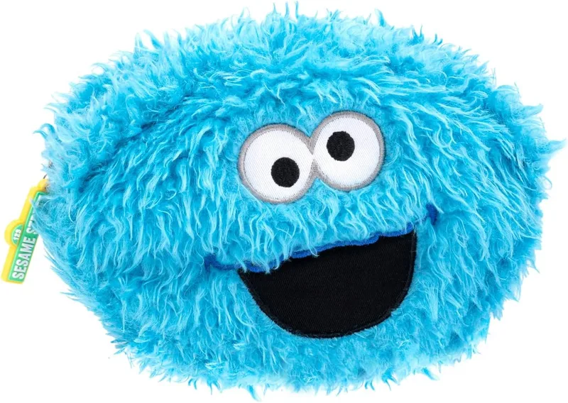 Grupo Erik ▫️ Mala escolar «Barrio Sesamo» - Monstro dos Biscoitos - Peluche - Grande - Ideal para o regresso às aulas - Produto oficial