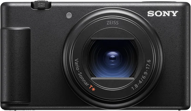 Sony ZV-1 II : Câmara de viagem híbrida premium (sensor empilhado de 1 polegada, lente de zoom grande angular, fotografias de 20 MP e vídeo 4K, transferência perfeita para smartphone) Preto