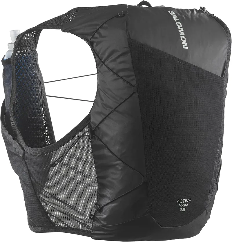 SALOMON ▫️ Active Skin 12 Set, bolsas de hidratação para o peito, SensiFit Comfort, armazenamento ultra seguro para trilhos