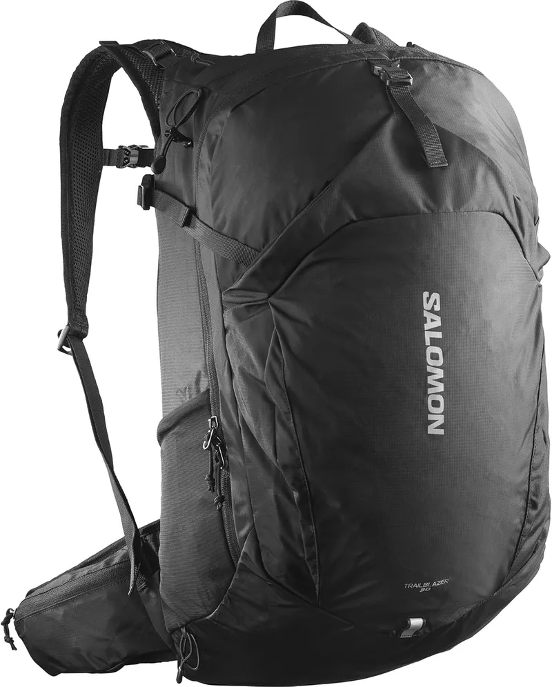 SALOMON ▫️ TRAILBLAZER 30: Mochila de caminhada versátil, tecidos de qualidade, capacidade de 30 L, arnês confortável, sistema de compressão para aventuras urbanas
