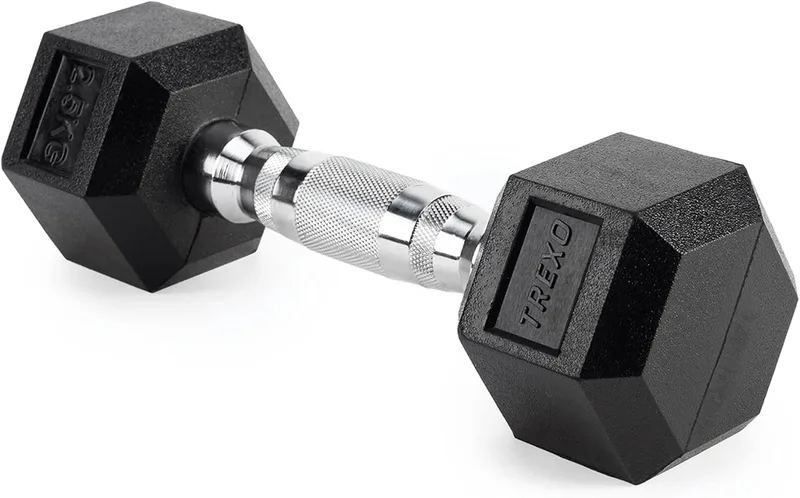 TREXO ▫️ REXO Haltere Hexagonal Resistente em Ferro Fundido 2,5-35 kg com Revestimento de Borracha para Ginásio em Casa com Pega Ergonómica Haltere Hexagonal Estável e Versátil