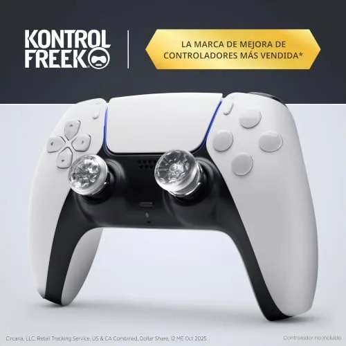 KontrolFreek ▫️ FPS Freek Galaxy Crystal para PlayStation 4 (PS4) e PlayStation 5 (PS5) – Comando | Almofadas para os polegares de alto desempenho | 1 almofada alta, 1 almofada média | Cristal 2