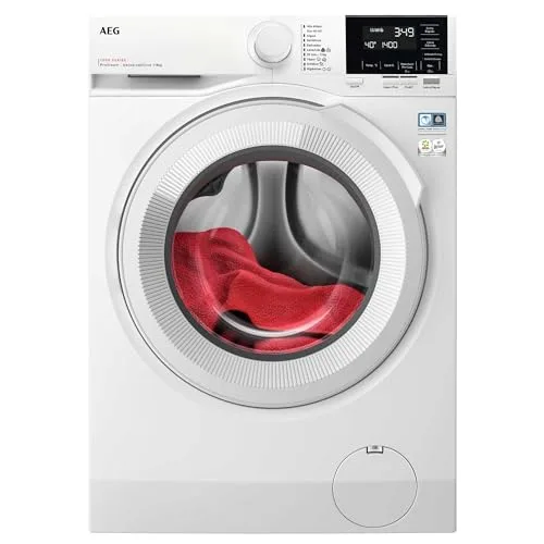 AEG ▫️ LFR7184N2V, Máquina de lavar roupa de carregamento frontal, 8 kg, 1400 rpm, instalação livre, função de vapor, lavagem rápida, gaveta universal, motor inverter, ecrã LCD/LED, Série 7000, branca, Classe A 4