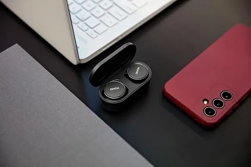 DENON ▫️ Auscultadores sem fios PerL Pro True Wireless, Perfil de Som Personalizado, Auscultadores com cancelamento de ruído, Auscultadores resistentes à água, com microfones integrados e bateria de longa duração 4