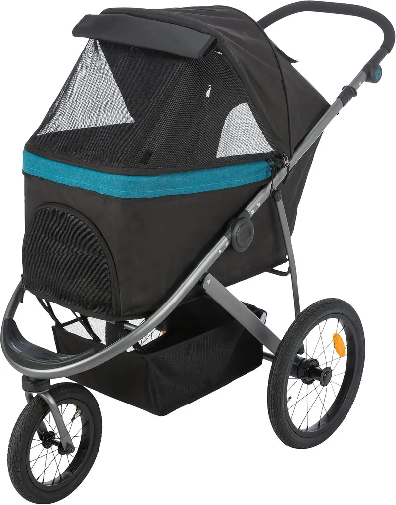 TRIXIE ▫️ Carrinho de passeio 60 x 112 x 120 cm, 12,5 kg, Preto, Petróleo