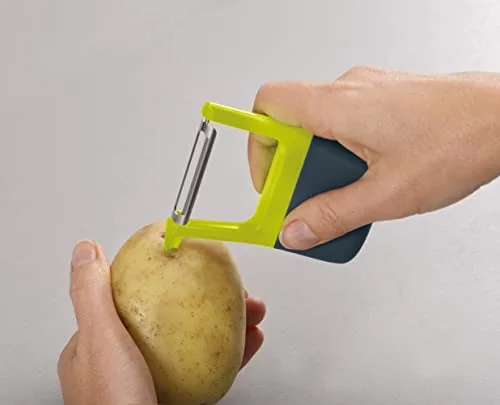 Joseph Joseph ▫️ Duo Descascador de Batatas, Frutas e Legumes com Pega Ergonómica Antiderrapante, Corte Reto, Removedor de Olhos de Batata, Verde 4
