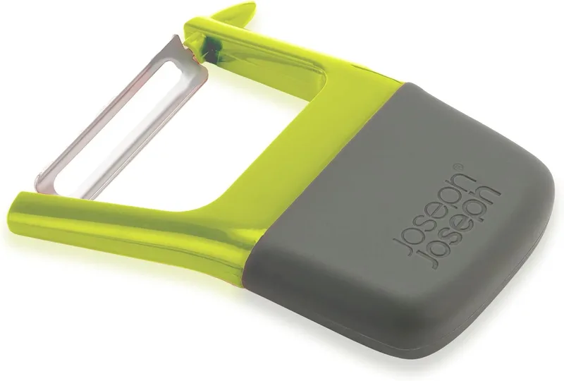 Joseph Joseph ▫️ Duo Descascador de Batatas, Frutas e Legumes com Pega Ergonómica Antiderrapante, Corte Reto, Removedor de Olhos de Batata, Verde