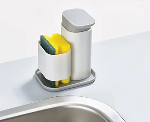 Joseph Joseph ▫️ Duo - Dispensador de sabão de cozinha com suporte para esponja, organizador e arrumação para o lava-loiça da cozinha, cinzento 2