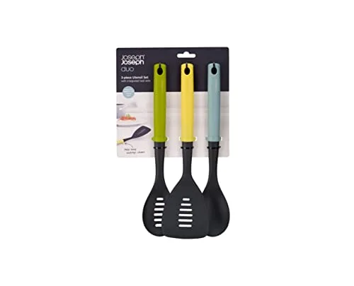 Joseph Joseph ▫️ Duo Utensílios de Cozinha, 3 peças, Acessórios de cozinha resistentes ao calor, Colheres e espátula, Multicolorido 2