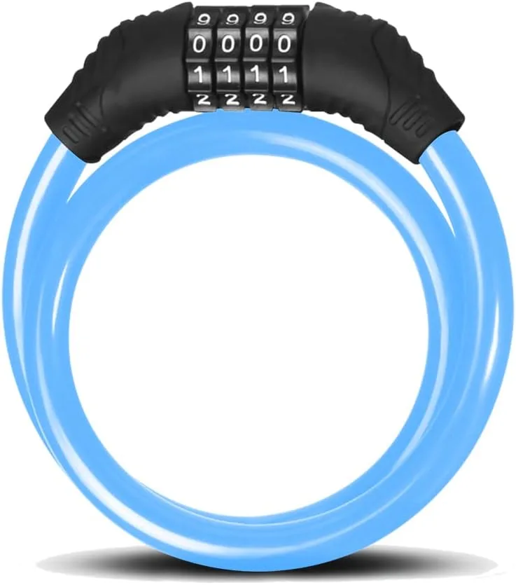 BEEPER ▫️ Patinete elétrico antirroubo e bicicleta com código personalizável Cor - Azul, Comprimento - 60 cm