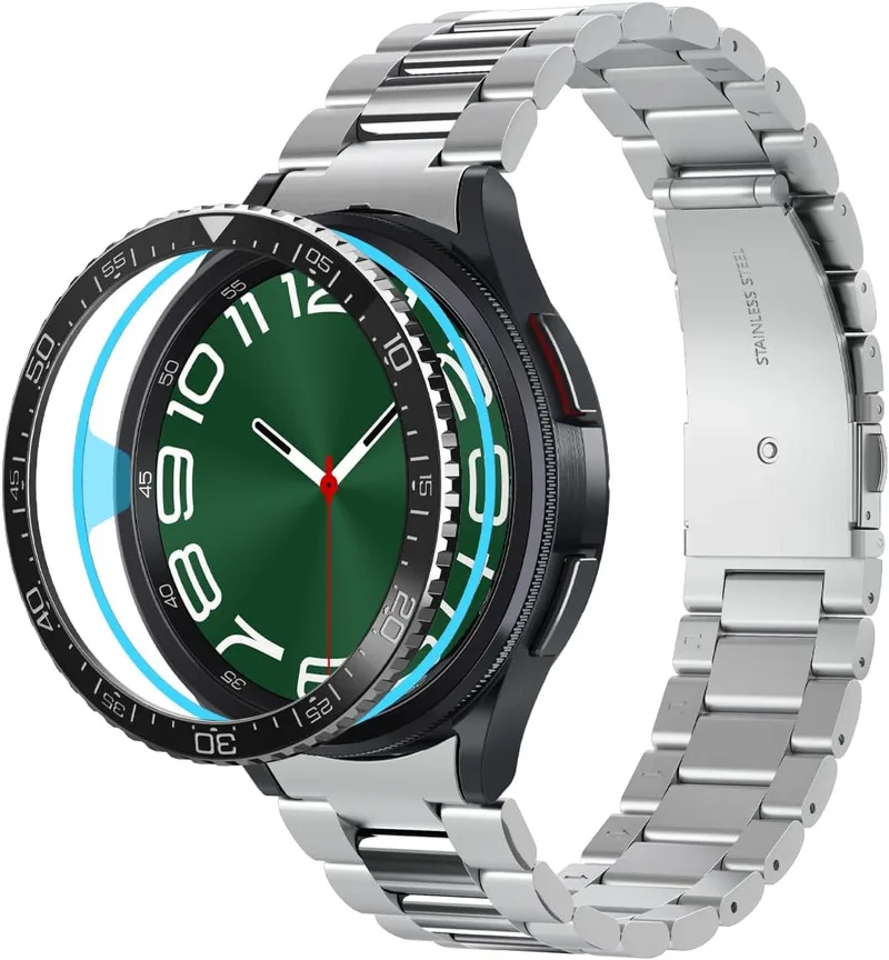 Spigen ▫️ Bezel Tune Styling Compatível com Samsung Galaxy Watch 6 Classic 47 mm - Anel adesivo para a moldura (2023) - Preto