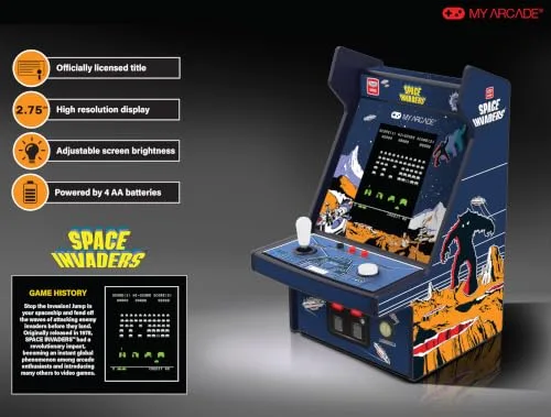 MY ARCADE ▫️ Micro Jogador PRO 6,7' Space Invaders 3