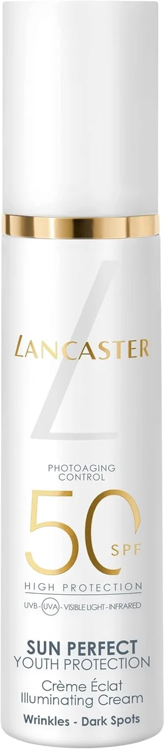 Lancaster ▫️ Sun Perfect Illuminating Cream SPF50 Sunscreen - Com Sun Repair System e Radiance Boosting Complex - Tecnologia Full LightTM para uma proteção solar total