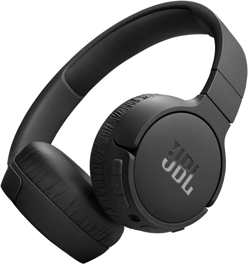 JBL ▫️ Auscultadores Tune 670 NC, auscultadores supra-auriculares sem fios leves com cancelamento de ruído adaptativo, Bluetooth e 70 horas de autonomia, preto