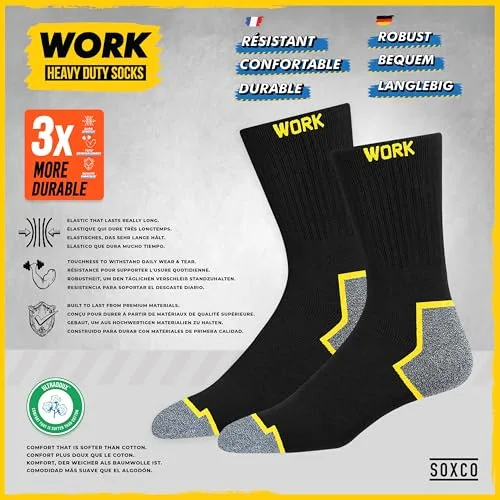 SOXCO ▫️ 10 pares de meias de trabalho para homem WORK Socks 5