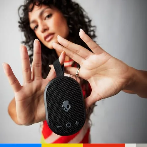 Skullcandy ▫️ Ounce: Altifalante portátil sem fios com Bluetooth, resistência à água IPX7, 16 horas de autonomia, True Wireless Stereo e alça integrada para viagens e utilização ao ar livre - Preto 5