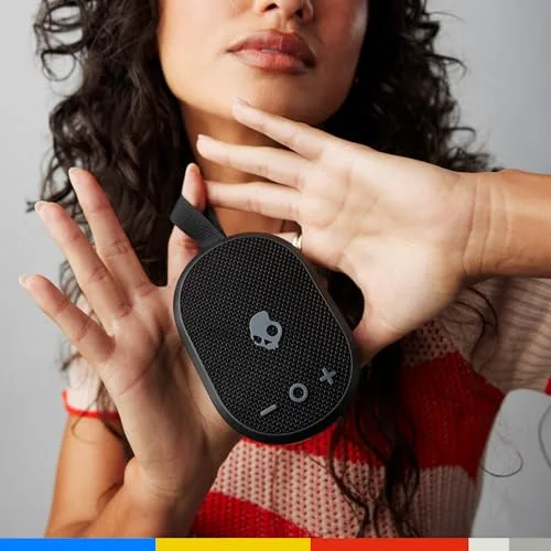 Skullcandy ▫️ Ounce: Altifalante portátil sem fios com Bluetooth, resistência à água IPX7, 16 horas de autonomia, True Wireless Stereo e alça integrada para viagens e utilização ao ar livre - Preto 6