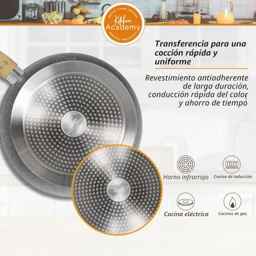 Kitchen Academy ▫️ Conjunto de panelas e frigideiras de 12 peças, cinzento 2