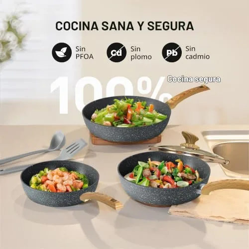 Kitchen Academy ▫️ Conjunto de panelas e frigideiras de 12 peças, cinzento 3