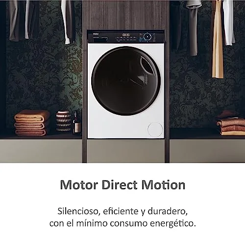 Haier ▫️ I-Pro Series 3 HWD90-B14939-IB - Máquina de lavar e secar roupa, capacidade de 9 kg + 6 kg, motor Direct Motion, ABT, Refresh, fim de ciclo diferido, detetor de peso, instalação livre, 60 cm de largura, 1400 RPM, branco 4