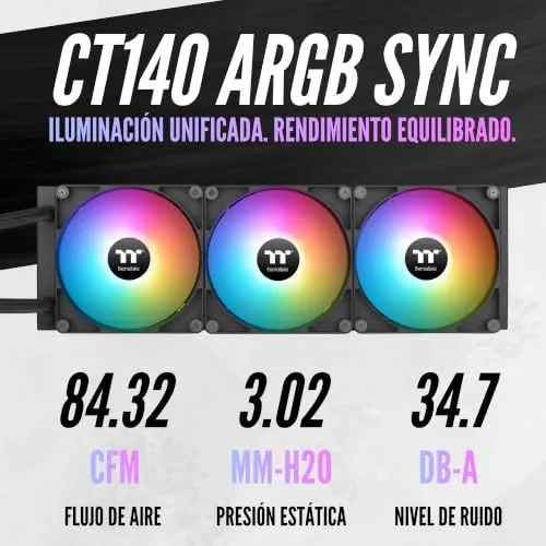 Thermaltake ▫️ TH420 V2 ARGB | AIO de 420 mm | Design Infinity Mirror | Preto 5