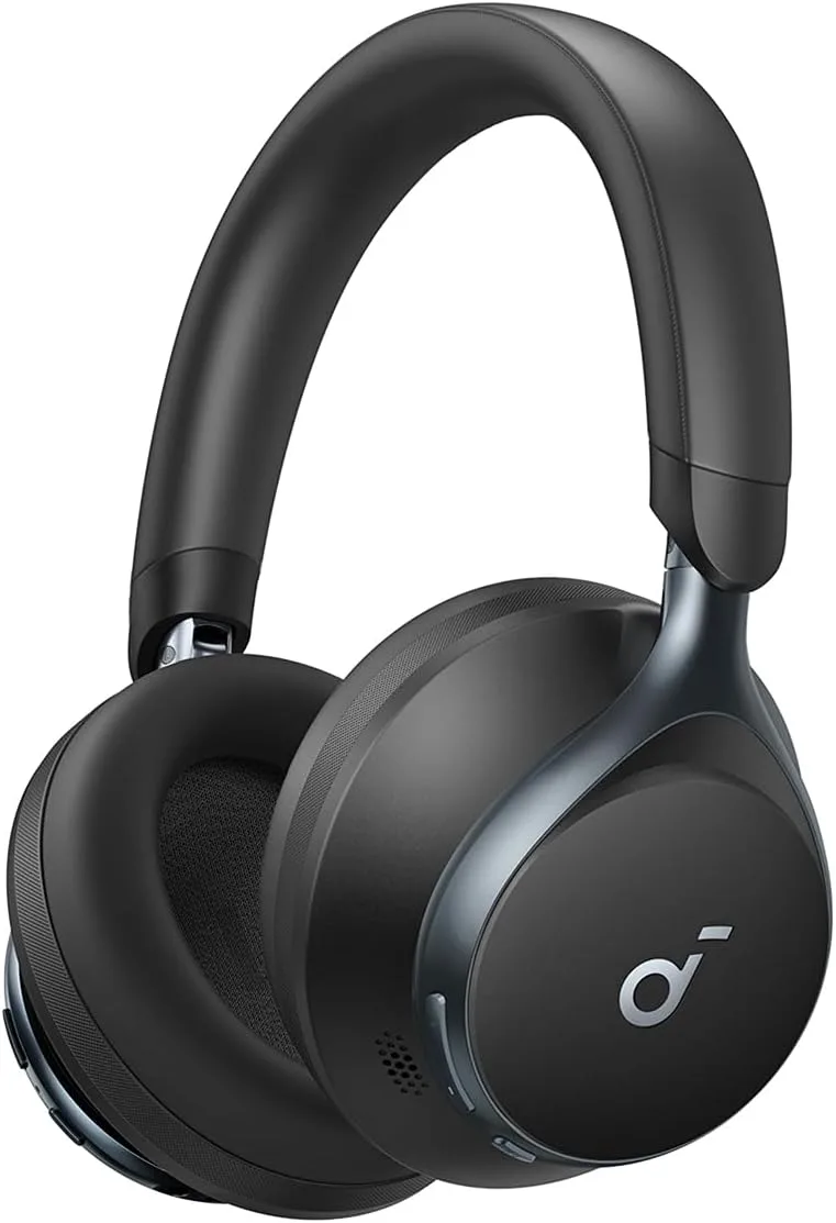 Soundcore ▫️ by Anker Space One Headphones Adaptive Active Noise Cancellation, auscultadores sem fios Bluetooth 2X mais altos, redução da voz humana, 40H ANC, controlo de aplicações, áudio sem fios de alta resolução LDAC