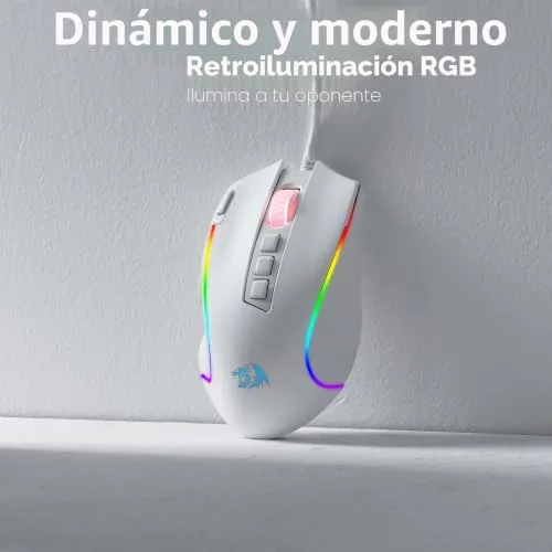 Redragon ▫️ M612 Predator Rato para jogos com fio RGB 8000 dpi Branco 6