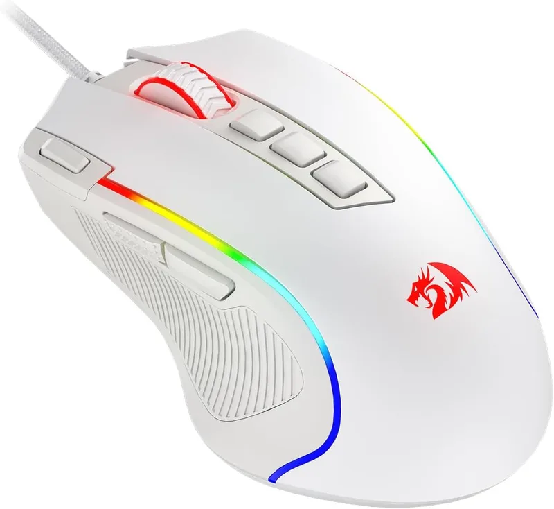 Redragon ▫️ M612 Predator Rato para jogos com fio RGB 8000 dpi Branco