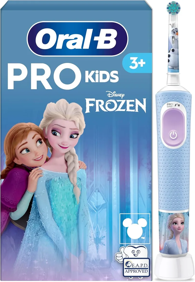 Oral-B ▫️ Escova de dentes eléctrica Pro Kids, 1 cabo congelado, 1 cabeça de escova, concebida pela Braun, adequada para crianças a partir dos 3 anos