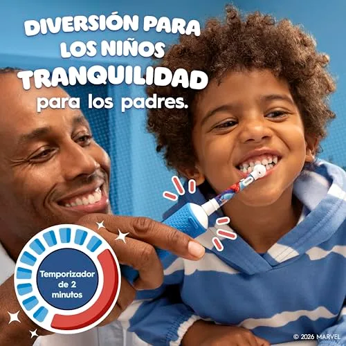 Oral-B ▫️ Escova de dentes elétrica Pro Kids Spider-Man para crianças a partir dos 3 anos 6