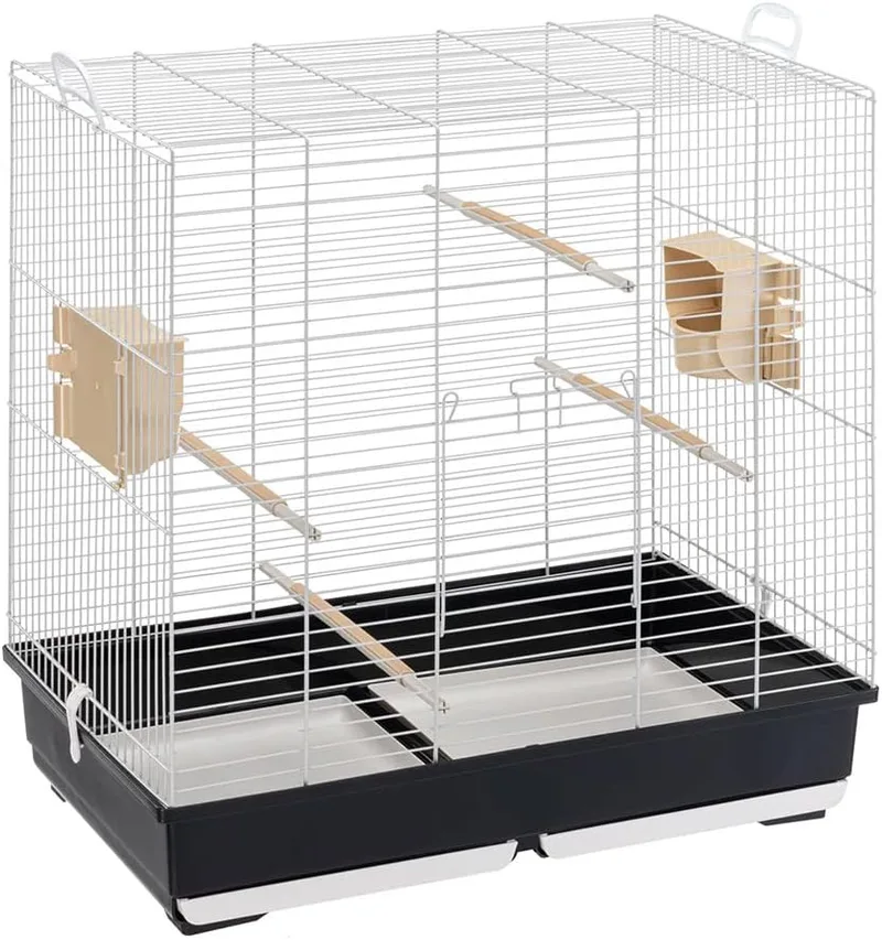 Ferplast ▫️ Gaiola para Pássaros Sonia Large – Gaiola Grande para Pássaros, Papagaios, Periquitos, Ninfas, em Metal, com todos os acessórios: comedouro e poleiros – 72 x 44 x h 75,5 cm.