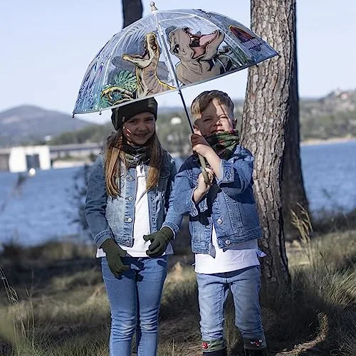 CERDÁ LIFE'S LITTLE MOMENTS ▫️ Guarda-chuva «Bubble» do Jurassic Park - Com padrão de Velociraptors - Abertura manual - Fabricado em 100% POE com estrutura em fibra de vidro - Produto original concebido em Espanha 6