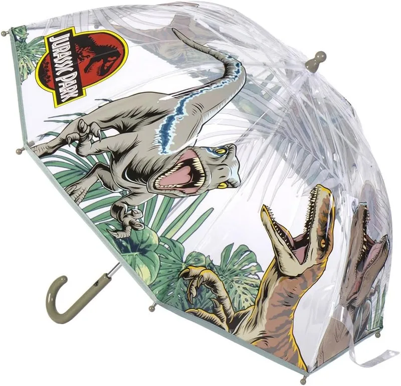 CERDÁ LIFE'S LITTLE MOMENTS ▫️ Guarda-chuva «Bubble» do Jurassic Park - Com padrão de Velociraptors - Abertura manual - Fabricado em 100% POE com estrutura em fibra de vidro - Produto original concebido em Espanha