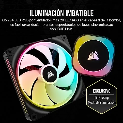 Corsair ▫️ iCUE LINK H115i RGB Refrigerador Líquido para CPU - AIO de 280 mm - Ventiladores QX140 RGB - Compatível com Intel LGA 1700 e AMD AM5 - Concentrador de sistema iCUE LINK incluído - Preto 6
