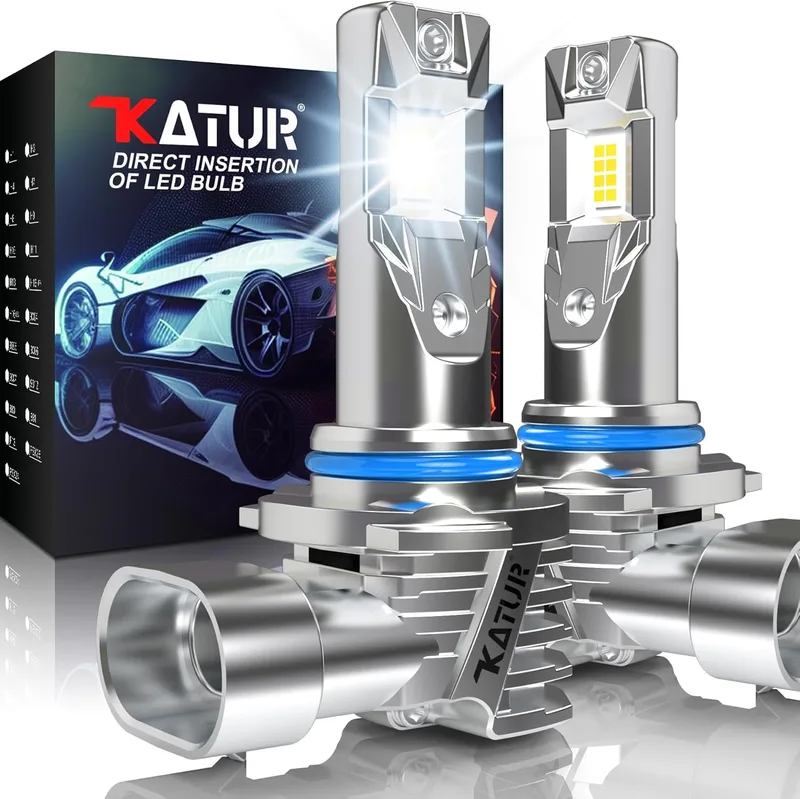 KATUR ▫️ Lâmpada LED HIR2 16 000 LM 6 000 K Branco, Lâmpada LED HIR2 9012 para faróis de automóvel, 500% de brilho, sem ventilador, tamanho mini, Plug and Play, kit de conversão para substituição de halogéneo, embalagem com 2 unidades