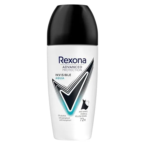 Rexona ▫️ Advanced Protection Desodorizante antitranspirante Roll-On para Mulher INVISIBLE AQUA 72h 50 ml x 6 2