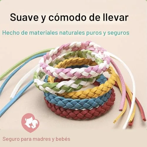 CARBERRY ▫️ Pulseira repelente de mosquitos, 10 unidades, em couro ajustável, sem DEET, pulseiras naturais repelentes de insetos para adultos e crianças, 350 horas de proteção contra insetos 3