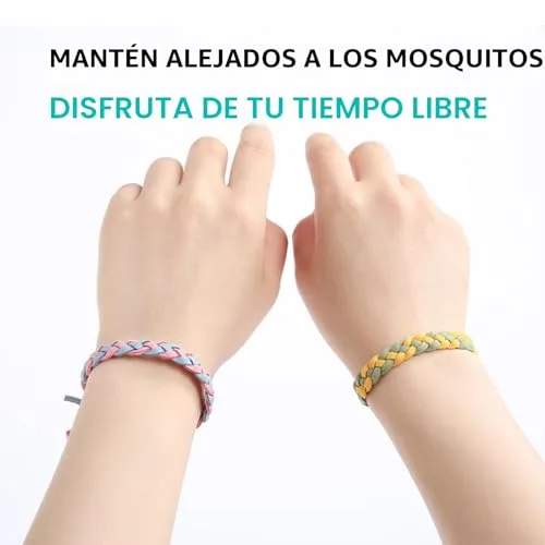 CARBERRY ▫️ Pulseira repelente de mosquitos, 10 unidades, em couro ajustável, sem DEET, pulseiras naturais repelentes de insetos para adultos e crianças, 350 horas de proteção contra insetos 6
