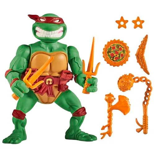 TEENAGE MUTANT NINJA ▫️ Tartarugas Ninja, Figura articulada de 10 cm, Figura de coleção clássica, Raphael, Brinquedo para crianças a partir dos 4 anos, Giochi Preziosi T00013, Verde 2