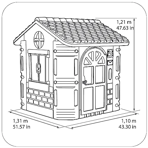 FEBER ▫️ -House, Casinha de jardim para crianças, cores quentes: azul, vermelho, laranja e verde, resistente e segura, casinha infantil para brincadeiras ao ar livre, dos 2 aos 6 anos, Famosa (800013950), versão atual 6