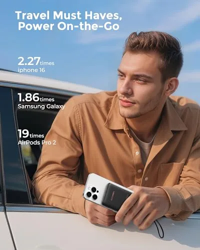 VEEKTOMX ▫️ Bateria Externa de Carregamento Rápido 22,5 W, Mini Power Bank 10 000 mAh 6