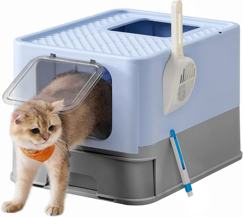 Feandrea ▫️ Arenero Gato, Bandeja Retirável, Capacidade de 15 kg, Pá