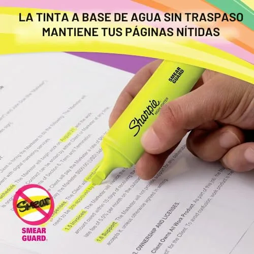 Sharpie ▫️ Marcadores fluorescentes Fluo XL | ponta biselada | Marcadores fluorescentes nas cores amarelo-rosa-laranja e verde | embalagem com 4 marcadores 4