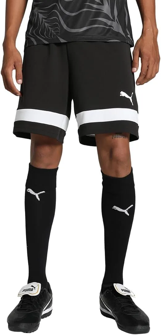 PUMA ▫️ individualRISE Shorts, Calções de malha para homem, Preto-Branco, 658998