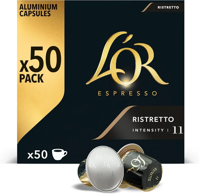 L'OR ▫️ Cápsulas de café Ristretto: Intensidade 11: 50 Cápsulas compatíveis com Nespresso