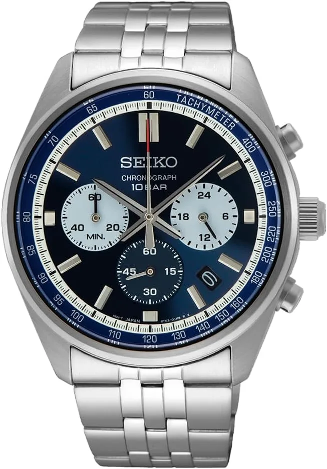 Seiko ▫️ Relógio analógico para homem, com mecanismo de quartzo e bracelete em aço inoxidável