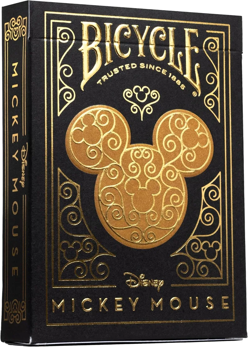 Bicycle ▫️ Mickey Gold & Black. Um baralho de cartas de primeira qualidade para coleccionadores de cartas e fãs do Rato Mickey.