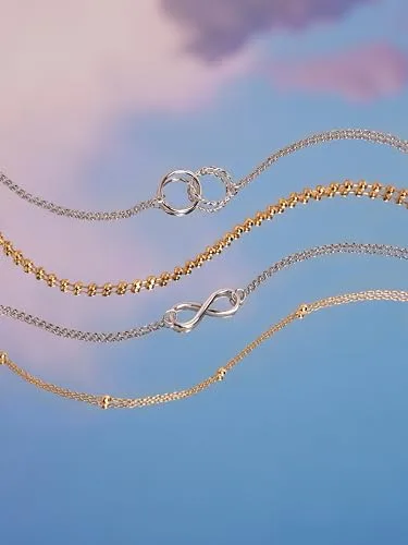 SINGULARU ▫️ Pulseira Circles Twist - Pulseira em latão com acabamento em banho de ouro de 18 quilates ou ródio - Tamanho único - Comprimento da corrente: 19 cm - Joalharia para mulher - Fabricado em Espanha 5