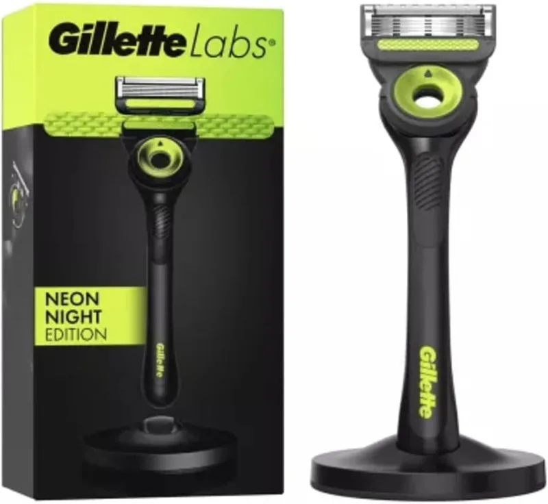 Gillette ▫️ Labs - Máquina de barbear para homem, 1 cabo, 1 lâmina, inclui suporte magnético premium